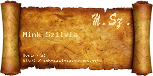 Mink Szilvia névjegykártya