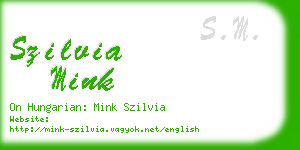 szilvia mink business card